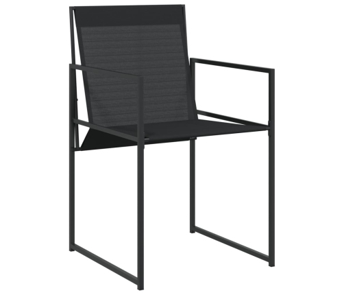 vidaXL 11-daļīgs dārza mēbeļu komplekts, melns tekstilēns