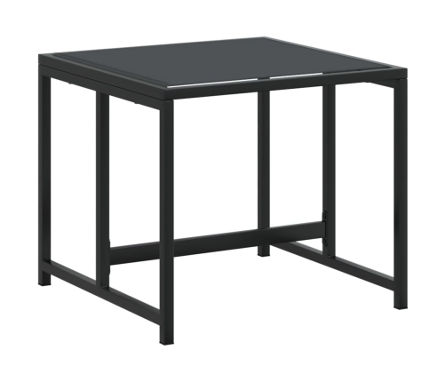 vidaXL 11-daļīgs dārza mēbeļu komplekts, melns tekstilēns