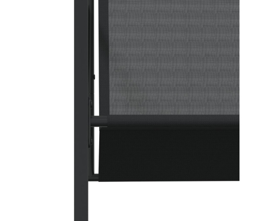 vidaXL 11-daļīgs dārza mēbeļu komplekts, melns tekstilēns