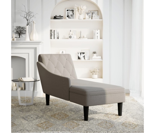 vidaXL zvilnis ar spilveniem un labo roku balstu, pelēkbrūns audums