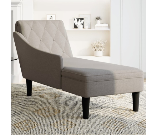 vidaXL zvilnis ar spilveniem un labo roku balstu, pelēkbrūns audums