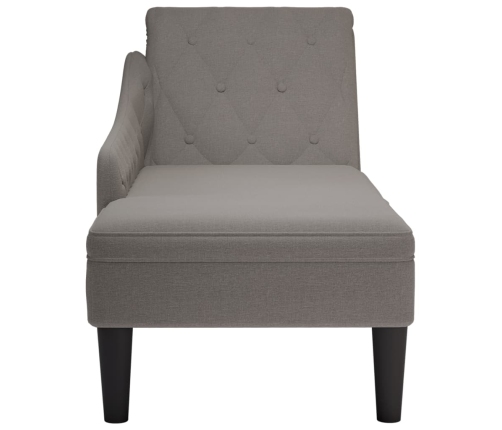 vidaXL zvilnis ar spilveniem un labo roku balstu, pelēkbrūns audums