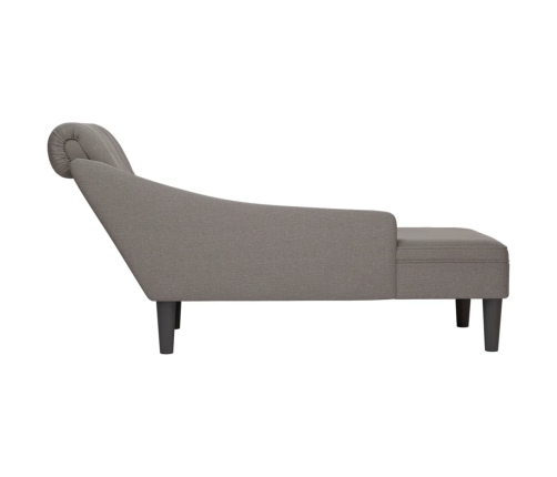 vidaXL zvilnis ar spilveniem un labo roku balstu, pelēkbrūns audums