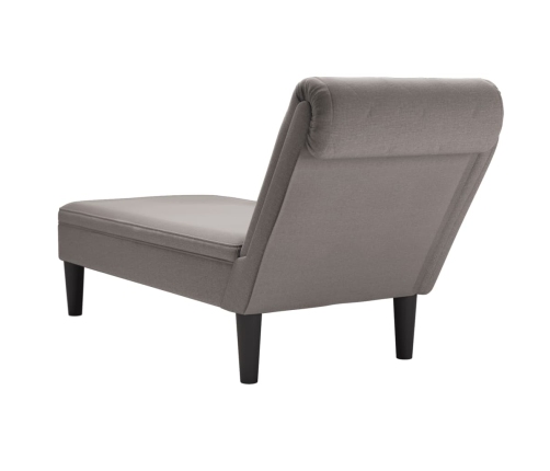 vidaXL zvilnis ar spilveniem un labo roku balstu, pelēkbrūns audums