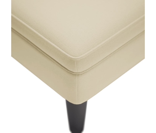 vidaXL zvilnis ar spilveniem un labo roku balstu, krēmkrāsas audums