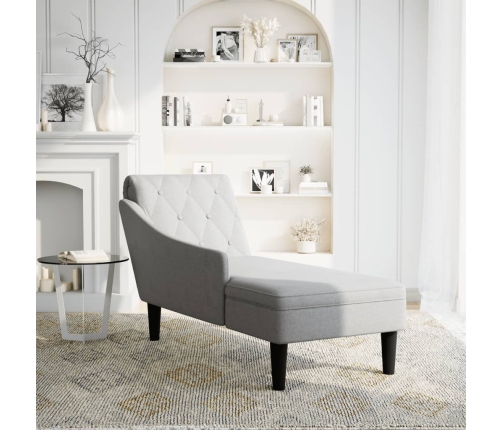 vidaXL zvilnis ar spilveniem un labo roku balstu mākoņpelēks audums