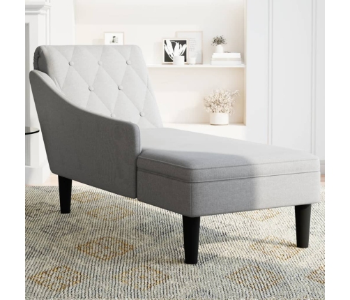 vidaXL zvilnis ar spilveniem un labo roku balstu mākoņpelēks audums