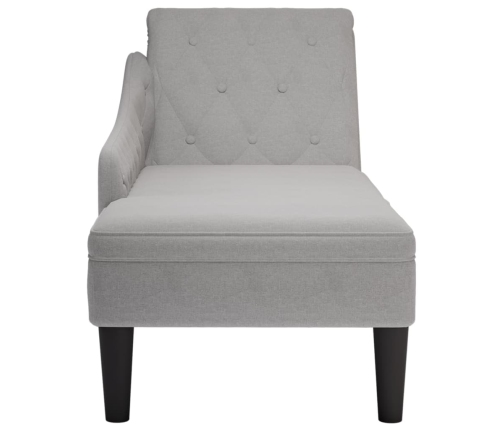 vidaXL zvilnis ar spilveniem un labo roku balstu mākoņpelēks audums