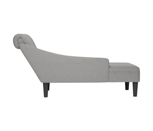 vidaXL zvilnis ar spilveniem un labo roku balstu mākoņpelēks audums