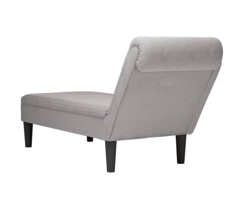 vidaXL zvilnis ar spilveniem un labo roku balstu mākoņpelēks audums