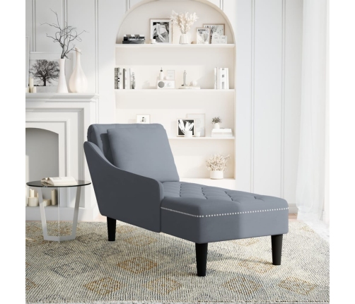 Zvilnis Ar Spilveniem Un Labo Roku Balstu Tumši Pelēks Samts Vidaxl