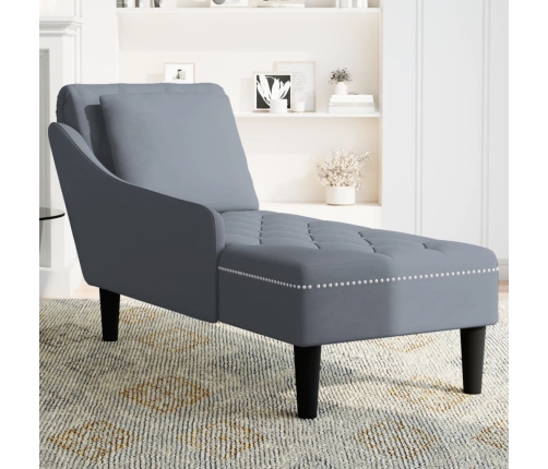 Zvilnis Ar Spilveniem Un Labo Roku Balstu Tumši Pelēks Samts Vidaxl