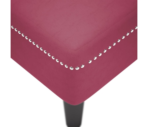 vidaXL zvilnis ar spilveniem un labo roku balstu, vīnsarkans samts