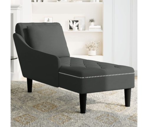 vidaXL zvilnis ar spilveniem un labo roku balstu, melns samts