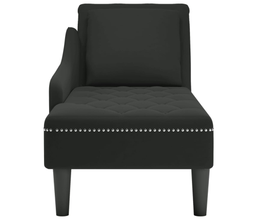 vidaXL zvilnis ar spilveniem un labo roku balstu, melns samts