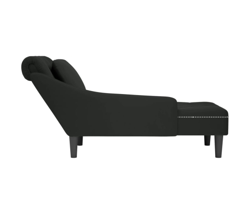 vidaXL zvilnis ar spilveniem un labo roku balstu, melns samts