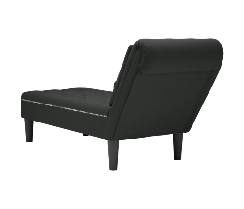 vidaXL zvilnis ar spilveniem un labo roku balstu, melns samts