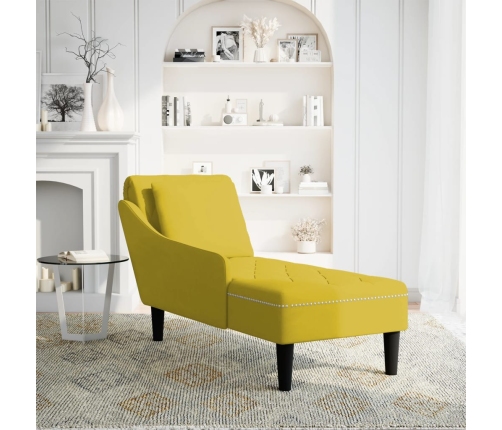 Zvilnis Ar Spilveniem Un Labo Roku Balstu, Dzeltens Samts Vidaxl