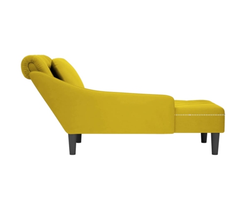 Zvilnis Ar Spilveniem Un Labo Roku Balstu, Dzeltens Samts Vidaxl