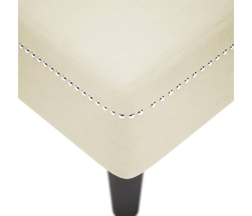 vidaXL zvilnis ar spilveniem un labo roku balstu, krēmkrāsas samts