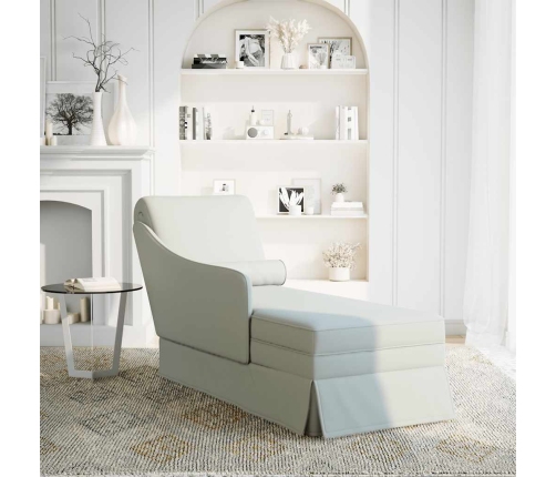 vidaXL zvilnis ar polsteris un labo roku balstu, gaiši pelēks samts