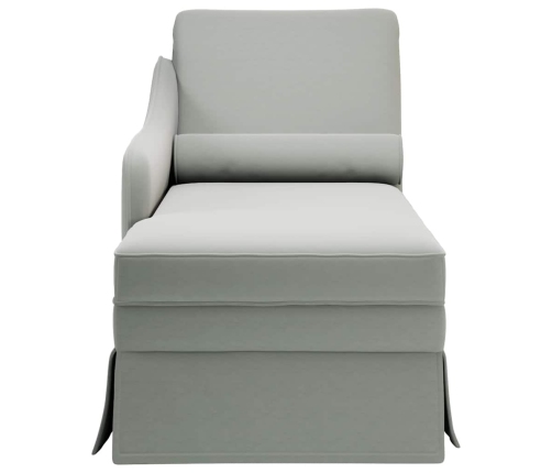 vidaXL zvilnis ar polsteris un labo roku balstu, gaiši pelēks samts