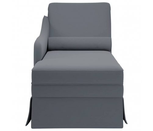 vidaXL zvilnis ar polsteris un labo roku balstu, tumši pelēks samts