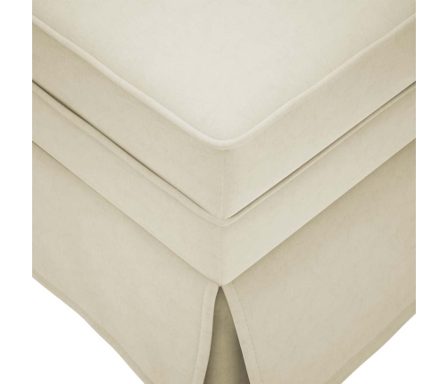 vidaXL zvilnis ar balstu un labo roku balstu, krēmkrāsas samts