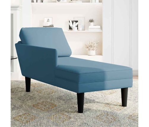 vidaXL zvilnis ar spilveniem un labo roku balstu, zils samts