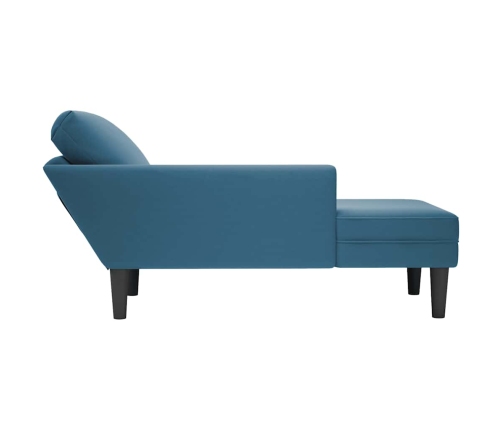 vidaXL zvilnis ar spilveniem un labo roku balstu, zils samts