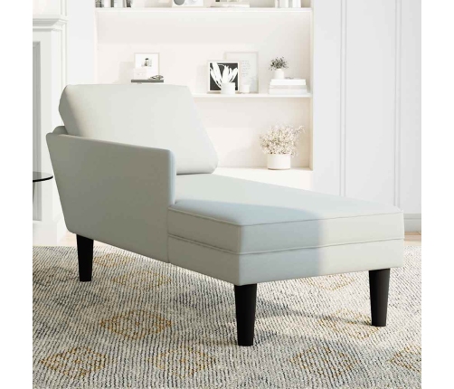 vidaXL zvilnis ar spilveniem un labo roku balstu, gaiši pelēks samts