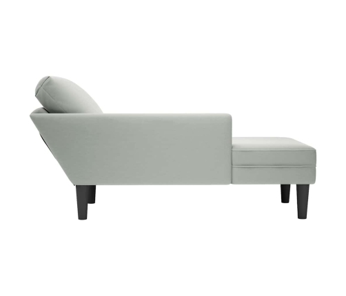 vidaXL zvilnis ar spilveniem un labo roku balstu, gaiši pelēks samts