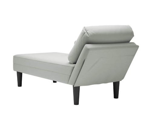 vidaXL zvilnis ar spilveniem un labo roku balstu, gaiši pelēks samts