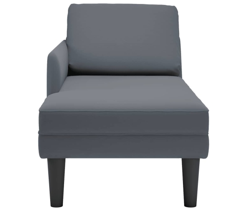 vidaXL zvilnis ar spilveniem un labo roku balstu tumši pelēks samts