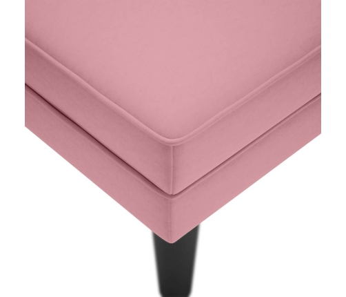 vidaXL zvilnis ar spilveniem un labo roku balstu, rozā samts