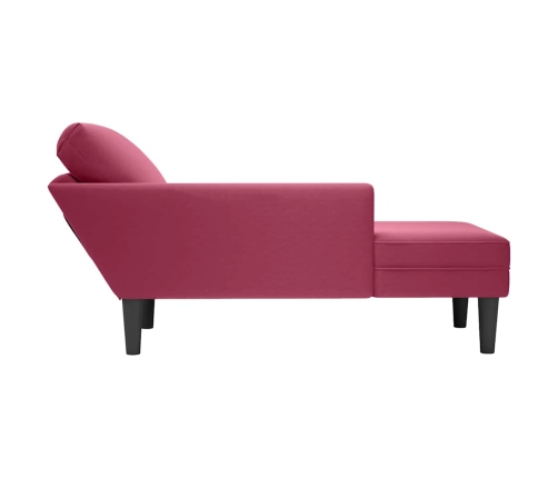 vidaXL zvilnis ar spilveniem un labo roku balstu, vīnsarkans samts