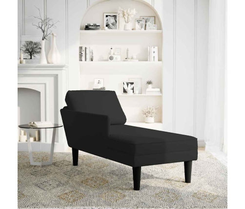 vidaXL zvilnis ar spilveniem un labo roku balstu, melns samts