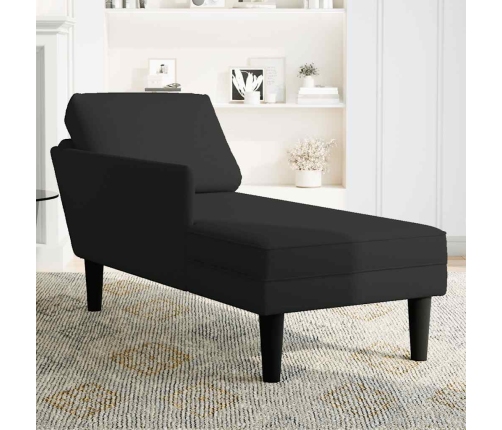 vidaXL zvilnis ar spilveniem un labo roku balstu, melns samts