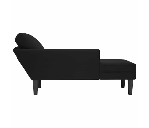 vidaXL zvilnis ar spilveniem un labo roku balstu, melns samts