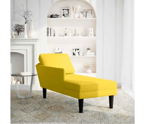 vidaXL zvilnis ar spilveniem un labo roku balstu, dzeltens samts