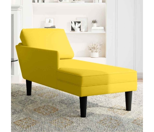 vidaXL zvilnis ar spilveniem un labo roku balstu, dzeltens samts