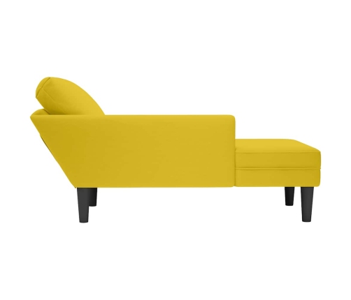 vidaXL zvilnis ar spilveniem un labo roku balstu, dzeltens samts