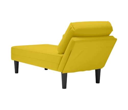 vidaXL zvilnis ar spilveniem un labo roku balstu, dzeltens samts