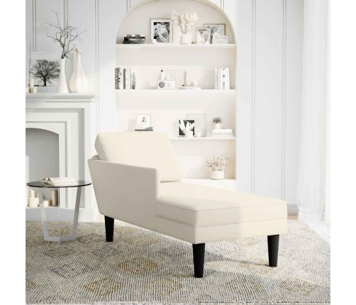 Zvilnis Ar Spilveniem Un Labo Roku Balstu, Krēmkrāsas Samts Vidaxl