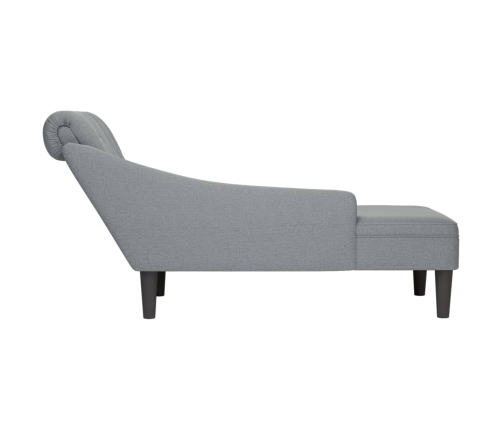 vidaXL zvilnis ar spilveniem un labo roku balstu gaiši pelēks audums