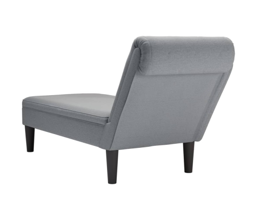 vidaXL zvilnis ar spilveniem un labo roku balstu gaiši pelēks audums