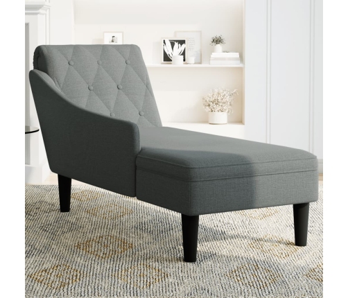 vidaXL zvilnis ar spilveniem un labo roku balstu tumši pelēks audums