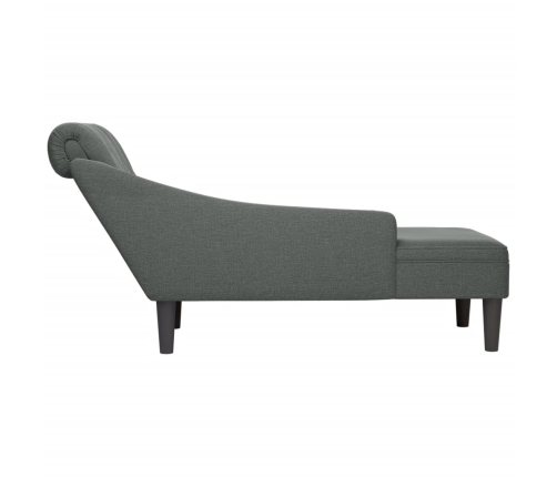 vidaXL zvilnis ar spilveniem un labo roku balstu tumši pelēks audums