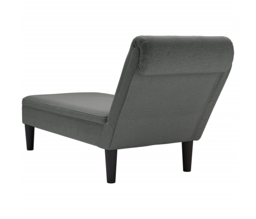 vidaXL zvilnis ar spilveniem un labo roku balstu tumši pelēks audums