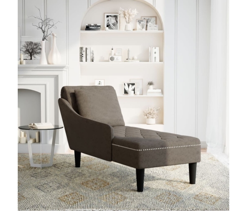 vidaXL zvilnis ar spilveniem un labo roku balstu, mākslīgā āda